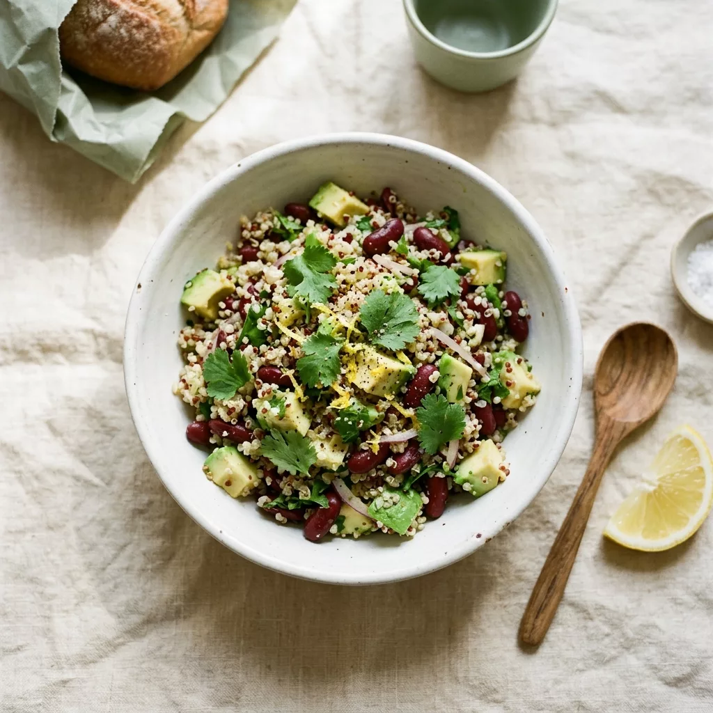 Salade quinoa, avocat & haricots rouges