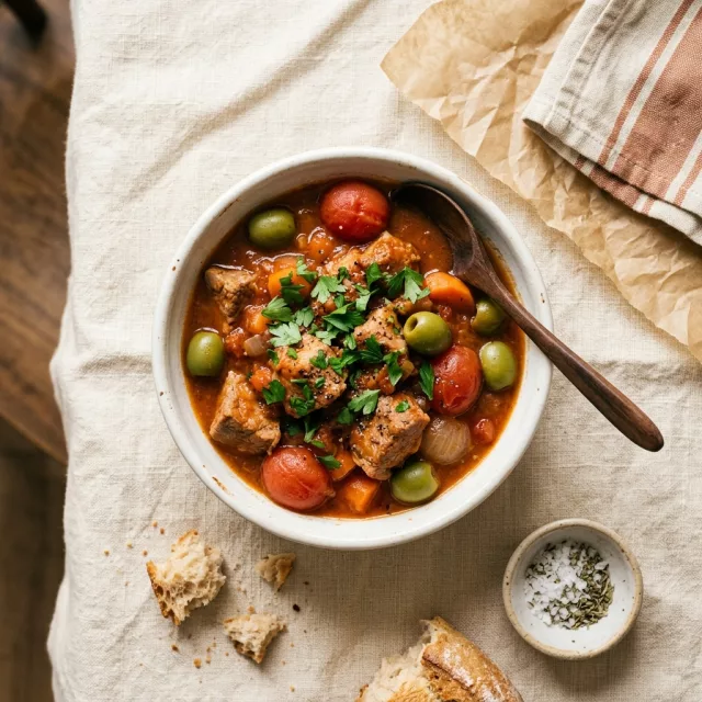 Sauté de veau aux olives